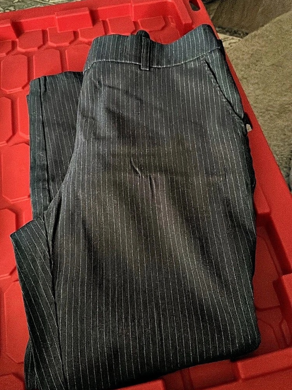 Women’s Pinstripe Dress Pants in Navy